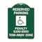 Signmission Reserved Parking Penalty $100 to $500 Tow-Away Zone W/ Heavy-Gauge Alum, 18" x 24", GW-1824-22989 A-DES-GW-1824-22989 - alternate 1